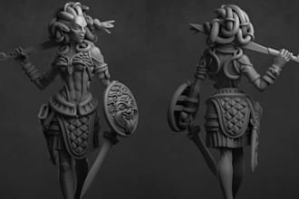 sculpt 3d miniature for dnd printing war hammer figuring, and table top fantasy