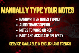 accurately type your handwritten notes into word or PDF