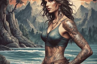 create old school or traditional tattoo style design