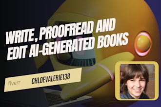 proofread and edit ai generated books, content articles, humanize properly