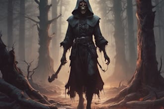 draw a metal, horror, dark art