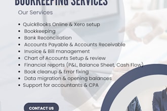 prepare financials details oriented and precise using quickbooks and xero