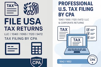 file usa tax returns, tax filling, llc tax form 1040 1065 1120 5472 as CPA