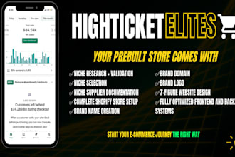 setup high ticket shopify dropshipping product store shopify marketing mentor
