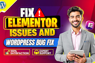 fix elementor errors, header, footer issue, wordpress bug in 1h