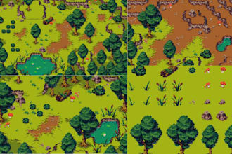 do 2d pixel art game assets top down pixel tileset tile map sprite sheet rpg