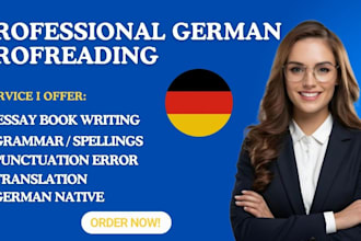 do german proofread check writing, grammar, text, german essay book writing