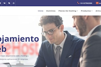 creación páginas web y hosting todo incluido