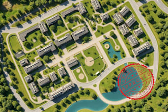 render site plan ,masterplan, urban planning, town plan, floor plan, pe stamp