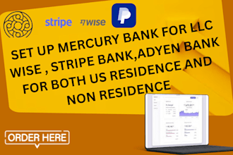 help with your llc bank such as mercury wise stripe ein and llc creation