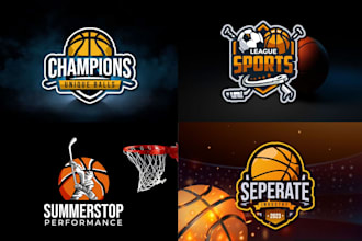 design baseball, basketball tournament, and football golf, hockey logo design