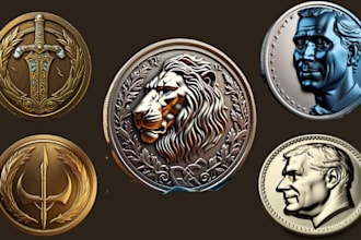 3d coin model corporate coin design stl file for cnc commemorative coin design