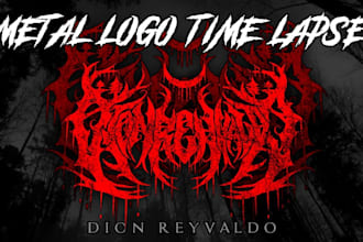 design black, death metal, grindcore deathcore band logo