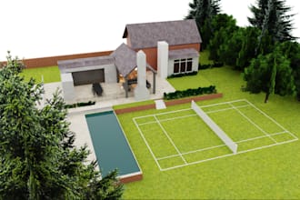 create realistic render for real estate site, landscape design, 3d virtual tours