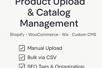 upload and manage your products in your online store shopify woocommerce etc