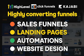 build your kartra clickfunnels sales kajabi gohighlevel landing page design