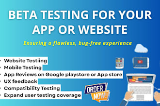do real user beta testing with feedback for your app and website