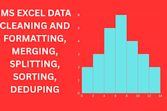 do ms excel data cleaning and formatting, merging, splitting, sorting, deduping