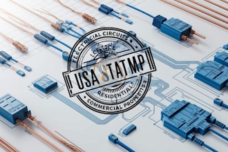 design electrical circuits for residential and commercial stamp, license in USA
