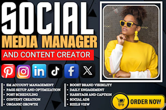 be your social media marketing manager instagram content creator tiktok manager