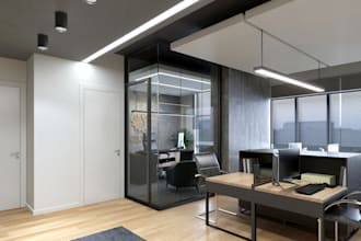 design modern office, interior architecture, floor plans, furniture, 3d render