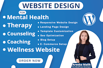 design unique therapy, mental health, wellness, counseling or coaching website