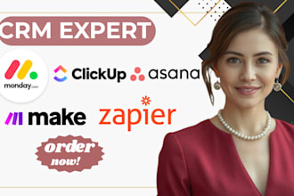 setup monday crm zapier asana clickup trello make monday com automation notion