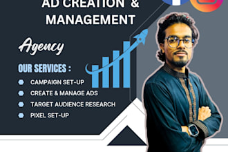 setup and manage fb ads advertising marketing campaign fb