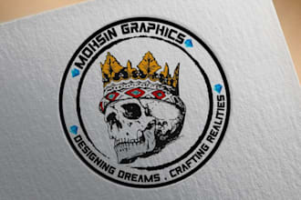 design luxury vintage clothing crown jewelry logo for you