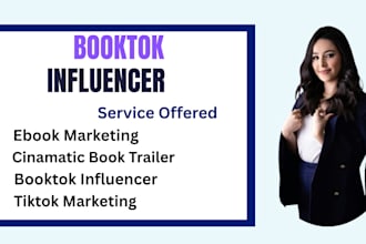 promote your book or ebook on my viral booktok influencer tiktok page
