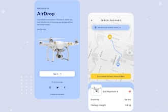 develop drone service app, drone booking app, flight control and planning app