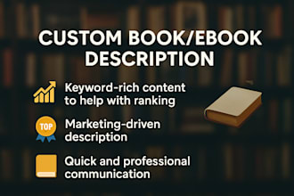 write amazon kindle, ebook and book description
