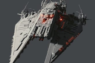do 3d spaceship model, amour model, character model in high quality model