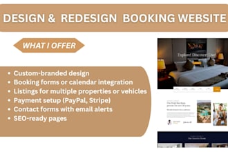 design redesign squarespace wix property car house travel  booking website