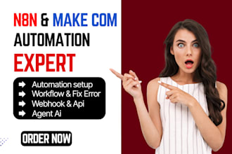 fix or setup n8n automation, n8n workflow, n8n ai agent, n8n api webhook expert