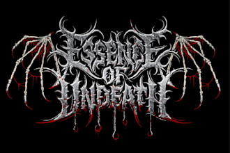 design death metal, black metal, and brutal death metal logo