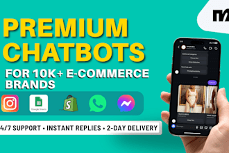 build a pro ecommerce chatbot for instagram, whatsapp chatbot, manychat expert