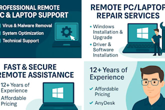 repair fix your PC mac laptop or optimize computer remotely