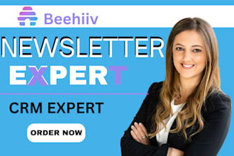 setup and design beehiiv email template, automation, beehiiv landing page