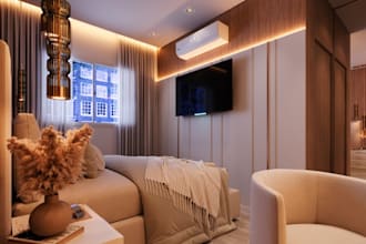 redesign 3d modern hotel interior, master suite design, apartment rendering, skp