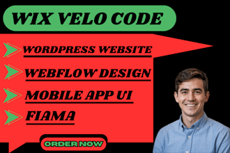 build wordpress website wix velo code webflow design mobile app ui  figma