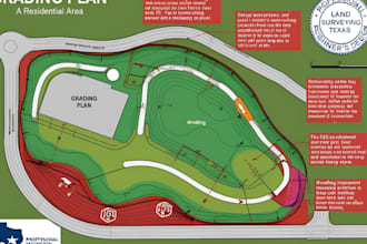 do ca, tx, fl grading plan, land surveying, topography with pe stamp