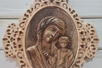make a handmade wood carving of virgin mary according to your wishes