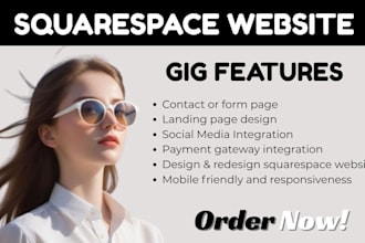 build squarespace website design or redesign squarespace website landing page