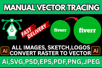 modify, edit, or trace the logo or image to vector by manual vector tracing