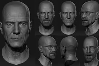 realistic human head 3d model pbr character bust sculpt 3d scanned print ready