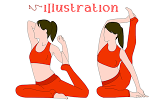 draw wonderful yoga, exercise, workout, fitness, or any pose illustrations