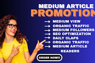 massive medium article promotion medium profile promotion to targeted audience