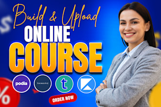 do online course website, sales page, kajabi website, podia, thinkific website
