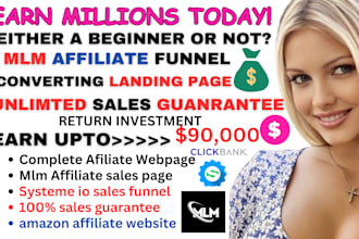 setup mlm affiliate sales funnel systeme io landing page mlm affiliate marketing